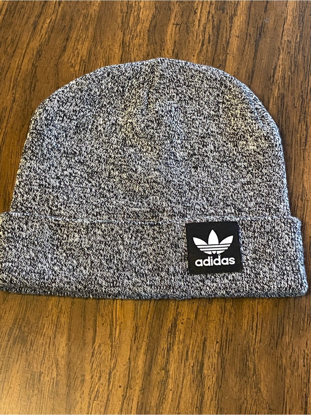 adidas Marled Gray Cuffed Beanie with Trefoil Patch